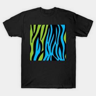 Blue and Green Zebra T-Shirt